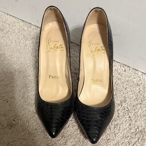 Christian Louboutin Black Snakeskin Heels